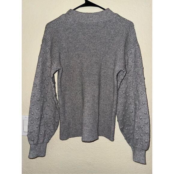 Cece Womens Gray Textured Long Sleeve Round Neck Sweater - Picture 5 of 14